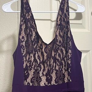Purple Lace Sleeveless Dress